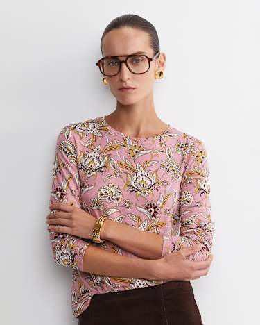 Sue Paisley Long Sleeve Magic Tee in PINK MULTI