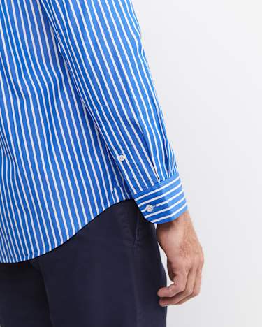 Ryan Long Sleeve Stripe Shirt in DUTCH BLUE