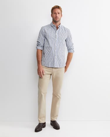 Gibson Long Sleeve Check Shirt in COBALT