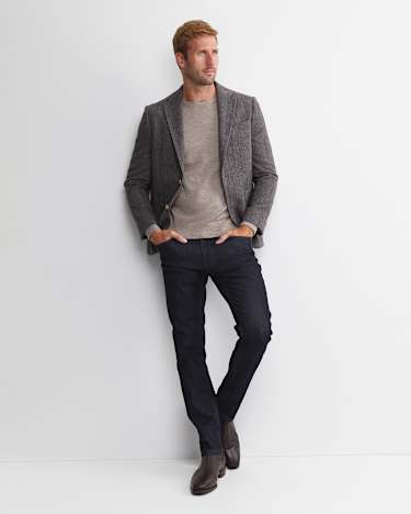 Max Washed Wool Item Jacket in DARK CHARCOAL