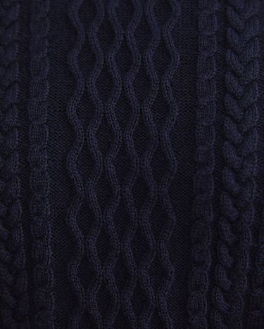 Joshua Cable Crew Knit in NAVY MELANGE
