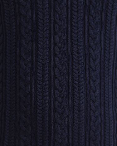 Joshua Cable Quarter Zip Knit in NAVY MELANGE