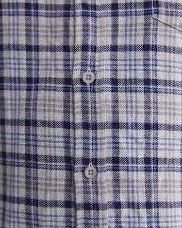 Cody Long Sleeve Check Shirt in BLUE/CHARCOAL