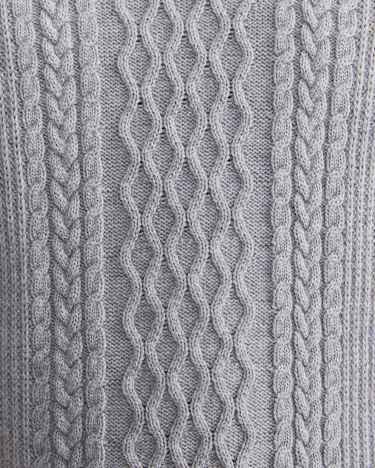 Joshua Cable Crew Knit in GREY MELANGE