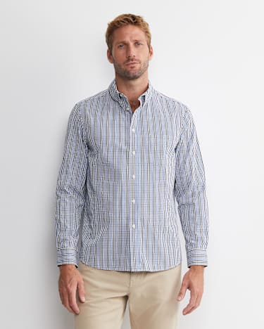 Gibson Long Sleeve Check Shirt in COBALT
