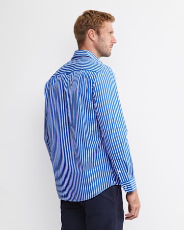 Ryan Long Sleeve Stripe Shirt in DUTCH BLUE