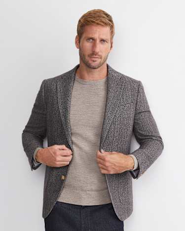 Max Washed Wool Item Jacket in DARK CHARCOAL