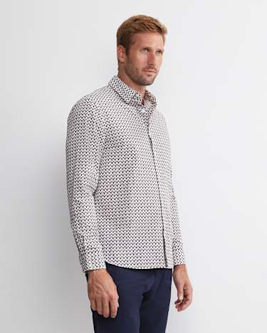 Leo Liberty Long Sleeve Shirt in WHITE/MULTI