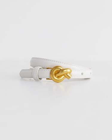 Libby Leather Belt in IVORY