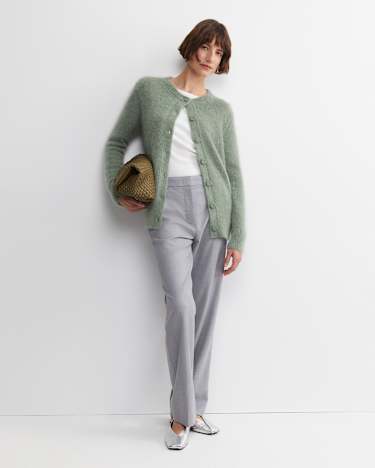 Tatiana Mohair Long Cardigan in SAGE