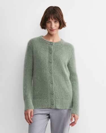 Tatiana Mohair Long Cardigan in SAGE
