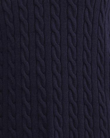 Baby Cable V-Neck Sweater in NAVY/WHITE