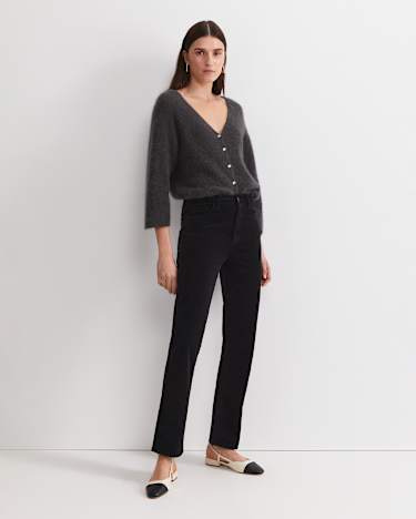 Cleo Straight Cord Jean in BLACK