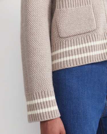 Sunshine Textured Stitch Cardigan in MINK