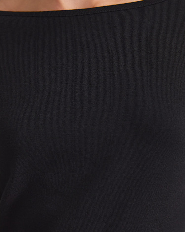Heidi Long Sleeve Rib Tee in BLACK