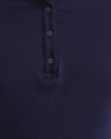 Lucy Snap Funnel Neck Top in NAVY