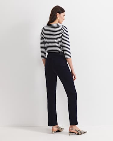Cleo Straight Cord Jean in NAVY