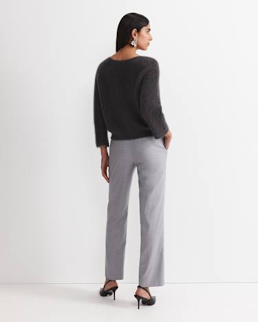 Tatiana Mohair Cropped Cardigan in CHARCOAL