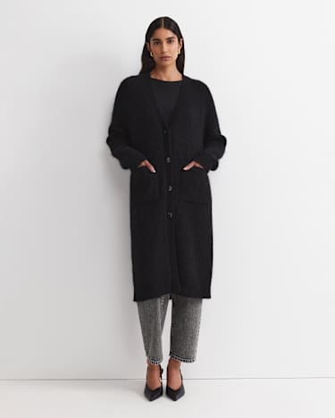 Sarish Cocoon Coatigan in BLACK