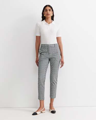 Evie Houndstooth Ponte Pant in BLACK/WHITE