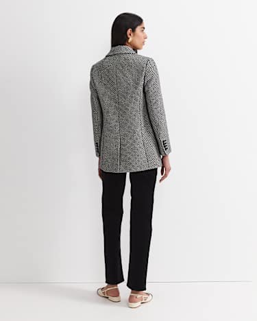 Bea Double Breasted Coat in BLACK/WHITE
