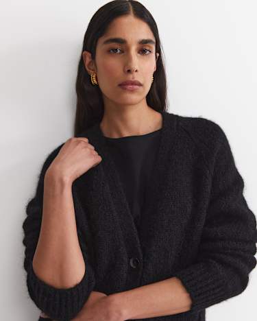 Sarish Cocoon Coatigan in BLACK