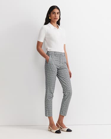 Evie Houndstooth Ponte Pant in BLACK/WHITE