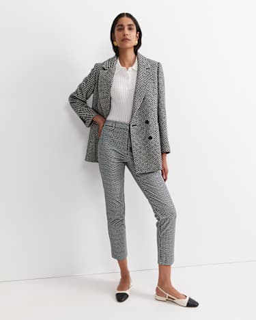 Evie Houndstooth Ponte Pant in BLACK/WHITE