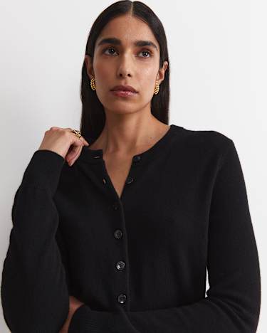 Sunshine Wool Cardigan in BLACK