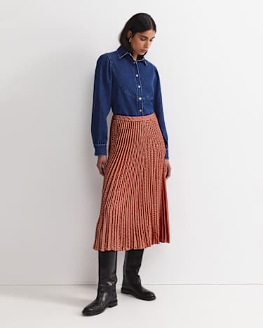 Megan Polka Dot Midi Skirt in MULTI