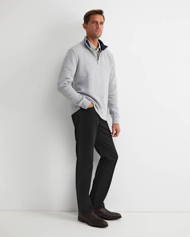 SC Quarter Zip Sweat in GREY MELANGE