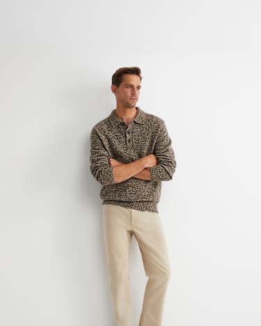 Todd Knit Polo in BROWN MULTI