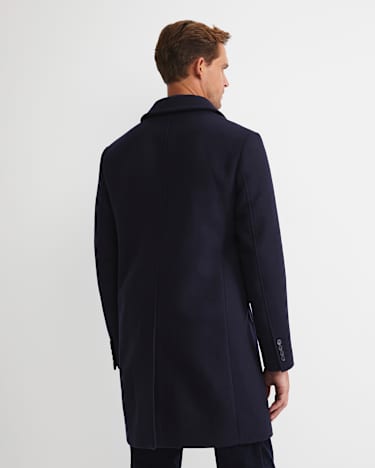 Micah Wool Blend Coat in NAVY