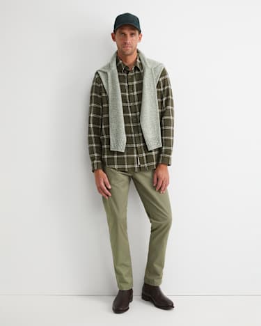 Davis Long Sleeve Check Shirt in KHAKI