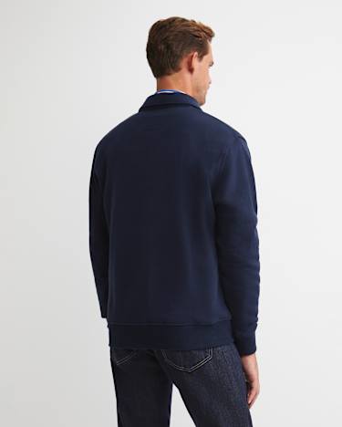 Collared Zip Sweat in NAVY