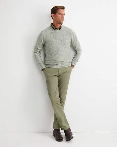 Noah Speckled Merino Crew Knit in SEAFOAM