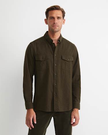 Jarron Long Sleeve Shirt in KHAKI MELANGE