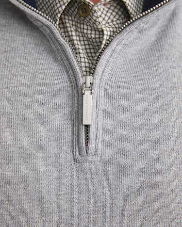 SC Quarter Zip Sweat in GREY MELANGE
