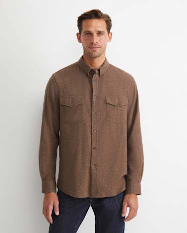 Jarron Long Sleeve Shirt in CAFE MELANGE