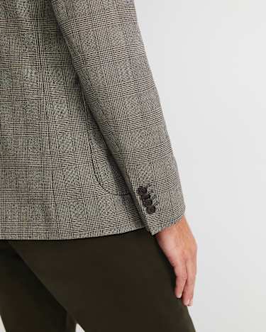 Tilbury Check Item Jacket in BROWN/NATURAL