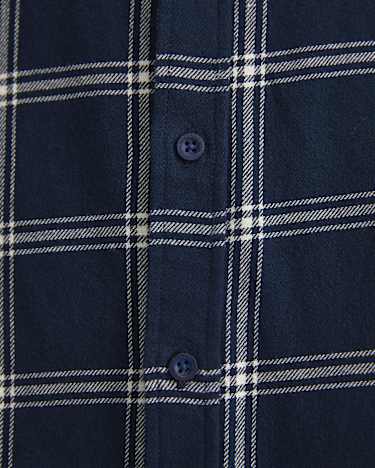 Davis Long Sleeve Check Shirt in NAVY