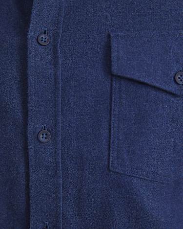 Jarron Long Sleeve Shirt in NAVY MELANGE