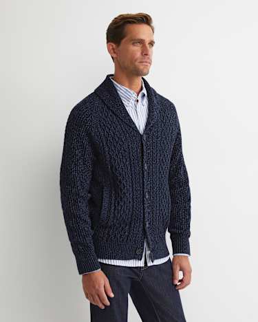Joshua Cable Cardigan in NAVY/BLUE