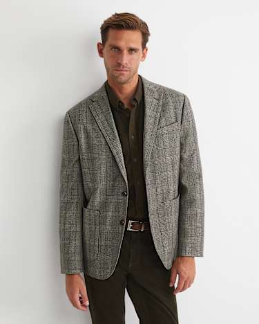 Tilbury Check Item Jacket in BROWN/NATURAL