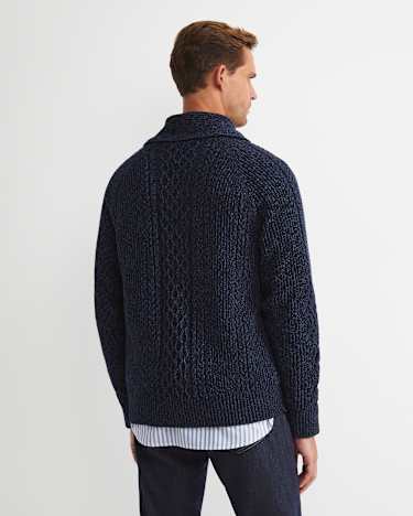Joshua Cable Cardigan in NAVY/BLUE