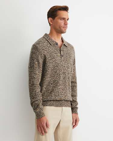 Todd Knit Polo in BROWN MULTI