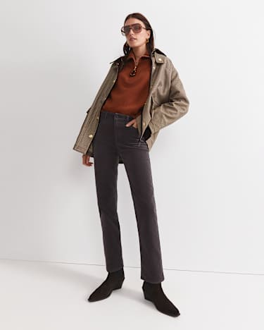Cleo Straight Cord Jean in CHARCOAL