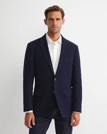 Italian Moleskin Blazer in NAVY