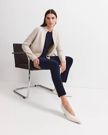 Cleo Velvet Pant in NAVY