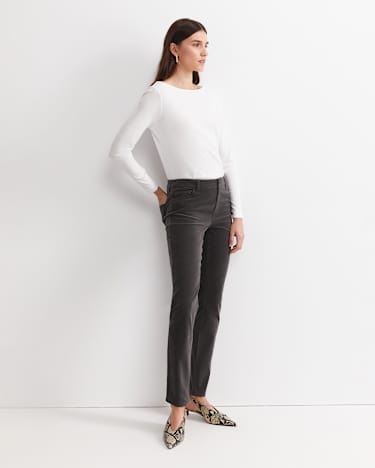 Cleo Velvet Pant in CHARCOAL